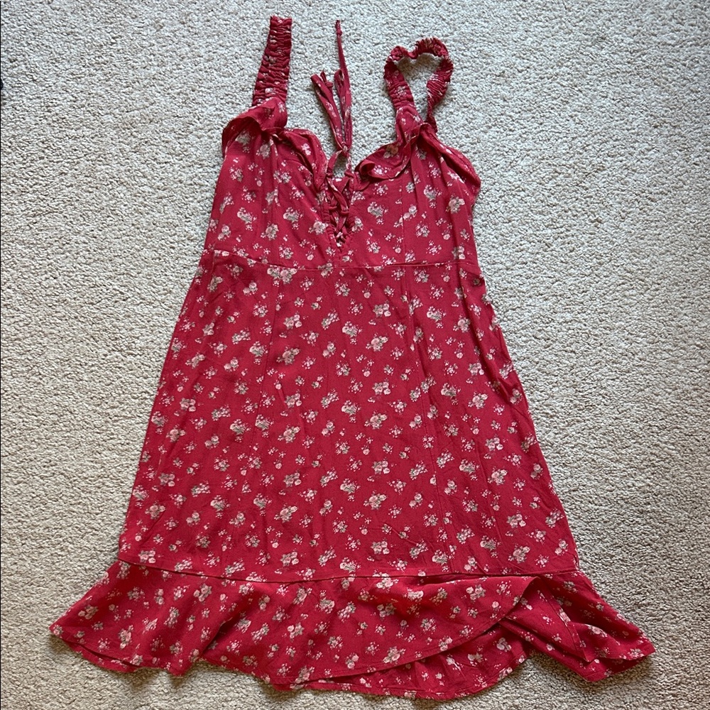 American Eagle Outfitters Red Floral Dress
